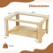 Rectangular Coffee Table with Tempered Glass Top and 2-Tier Storage Shelf